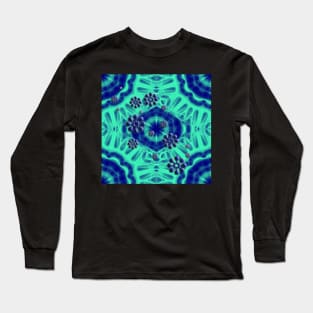 Popping trippy flowers on kaleidoscope Long Sleeve T-Shirt